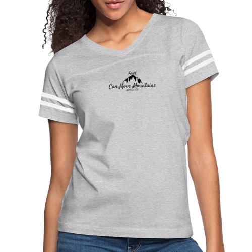 Faith Can Move Mountains - Christian Matthew 17:20 - Women's V-Neck Football Tee