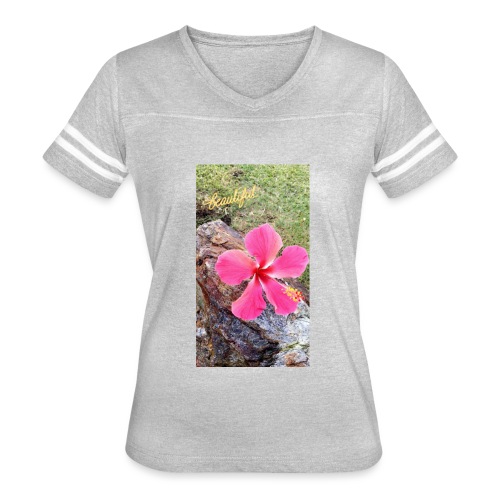 Pink Beach Flower - Women's Vintage Sports T-Shirt