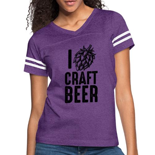 I Hop Craft Beer - Women's V-Neck Football Tee
