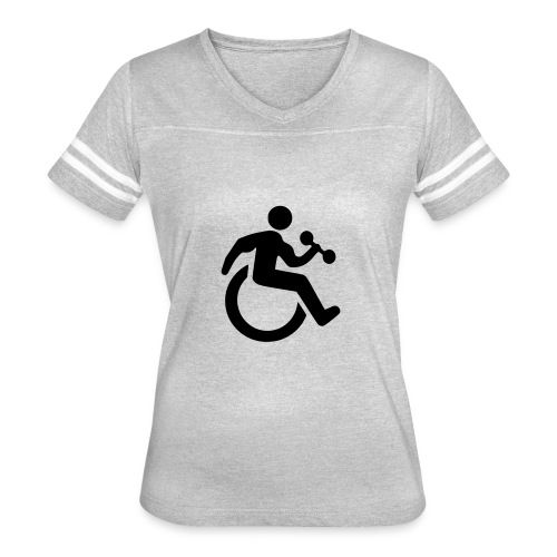 Image of wheelchair user who does bodybuilding - Women's Vintage Sports T-Shirt