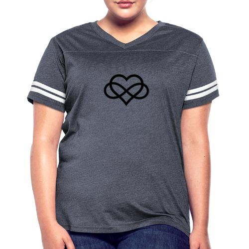 Infinity Heart (black) - Women's V-Neck Football Tee