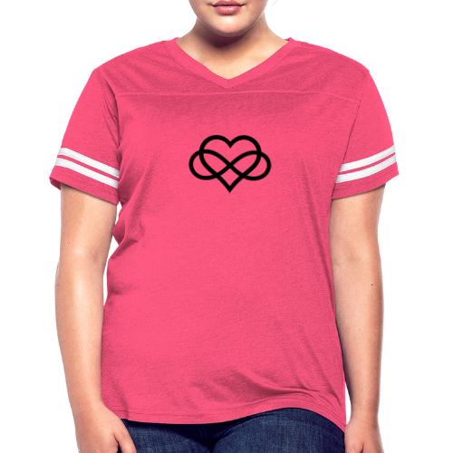 Infinity Heart (black) - Women's V-Neck Football Tee