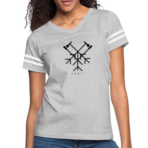 Pazij Black Logo - Women's V-Neck Football Tee