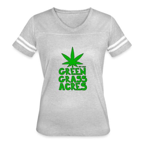 GreenGrassAcres Logo - Women's V-Neck Football Tee