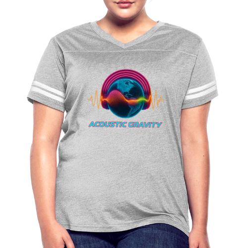 Earth's Headphones - Women's V-Neck Football Tee