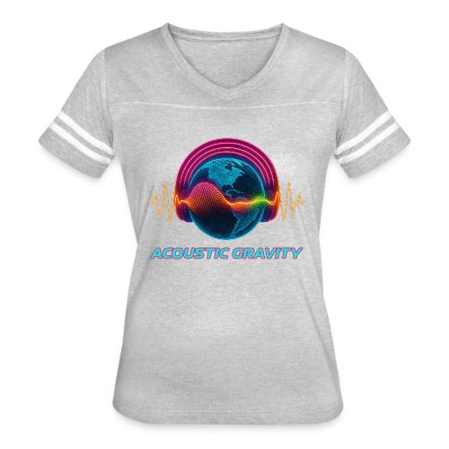 Earth's Headphones - Women's V-Neck Football Tee