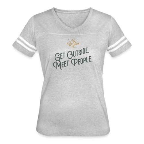 Get Out. Meet People. Simplified - Women's V-Neck Football Tee