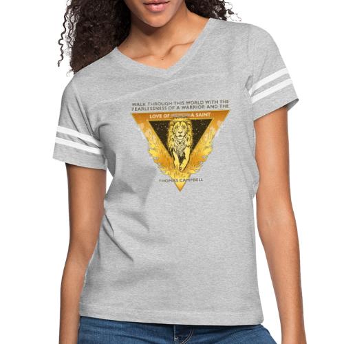 Lion Saint Gold front - White back - Women's Vintage Sports T-Shirt