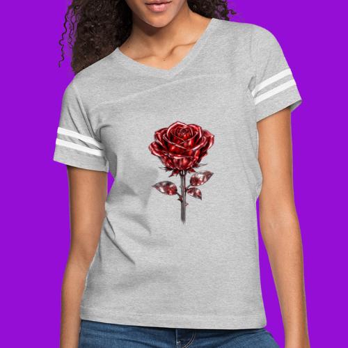 2 Set - Silver and Gold Roses - Women's V-Neck Football Tee