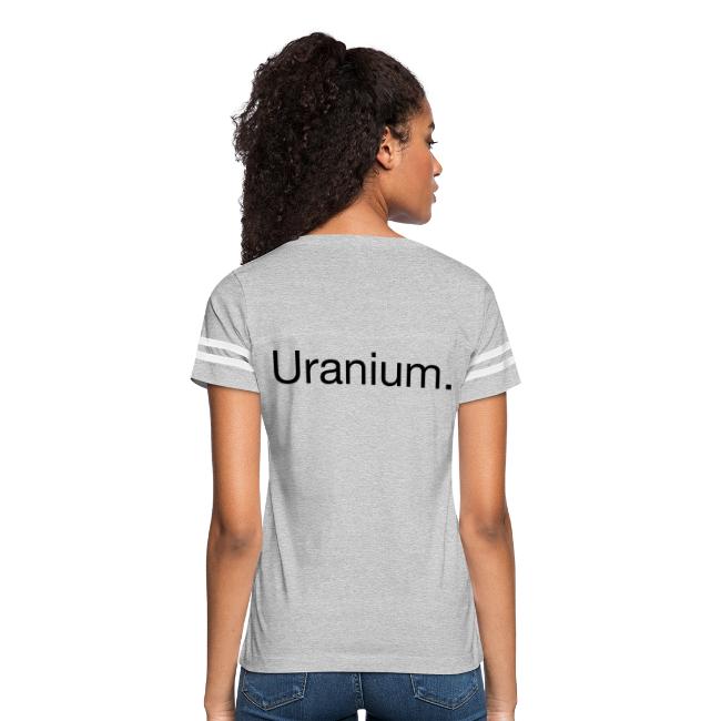 Uranium. Double-sided design. Black text.