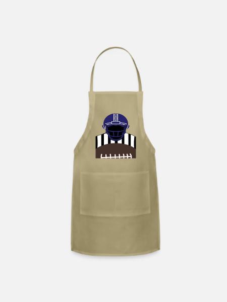 Gridiron Helmet Silhouette - Adjustable Apron - khaki