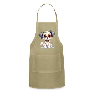 Cute Dog - Adjustable Apron - khaki - Front