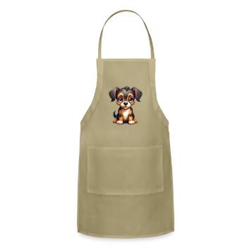 Cute Dog - Adjustable Apron - khaki - Front