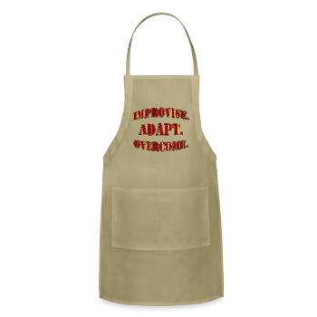 improvise adapt overcome nature - Adjustable Apron - khaki - Front