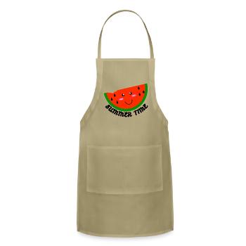 Pineapple t-shirt good verbs only - Adjustable Apron - khaki - Front