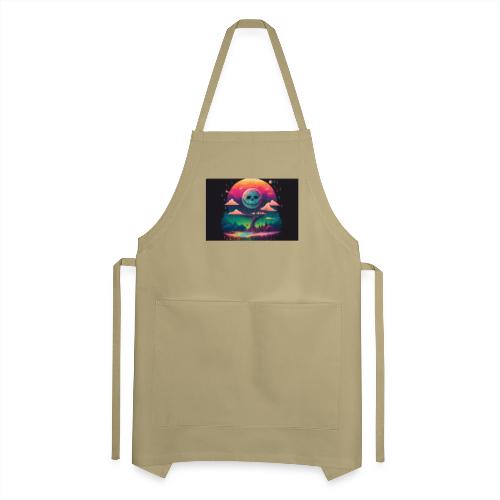 A Full Skull Moon Smiles Down On You - Psychedelic - Adjustable Apron