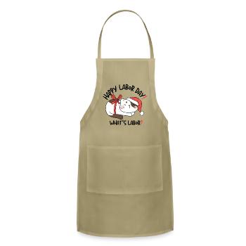 Happy Labor Day Cat What is Labor? - Adjustable Apron - khaki - Front