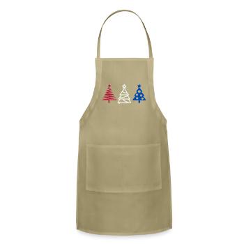 Trees In Red, White, and Blue - Adjustable Apron - khaki - Front