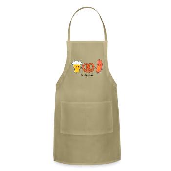 Beer Pretzel Brats The Perfect Date - Adjustable Apron - khaki - Front