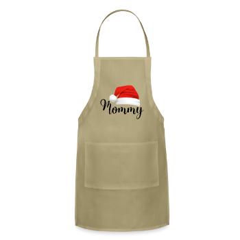 Christmas Mommy Santa Hat Cute Holiday Family Matc - Adjustable Apron - khaki - Front