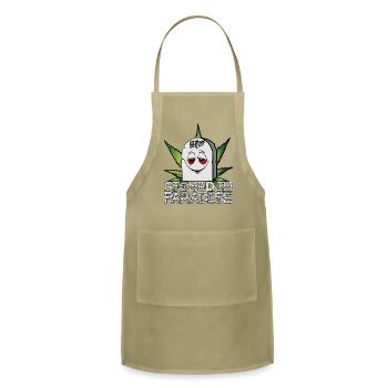 Marijuana Fortunately Grave Stone Funny - Adjustable Apron - khaki - Front