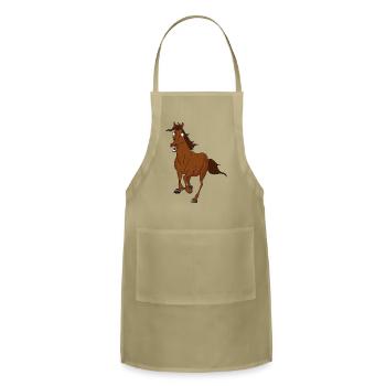 Horse Running - Adjustable Apron - khaki - Front
