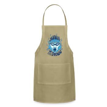 Funny Swimming Water Polo Dominate Or Drown Gift - Adjustable Apron - khaki - Front