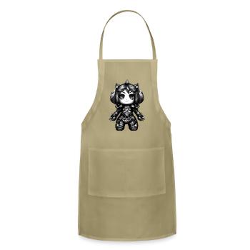 kawaii fantasy cat character - Adjustable Apron - khaki - Front