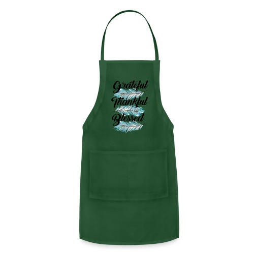 feather blue grateful thankful blessed - Adjustable Apron