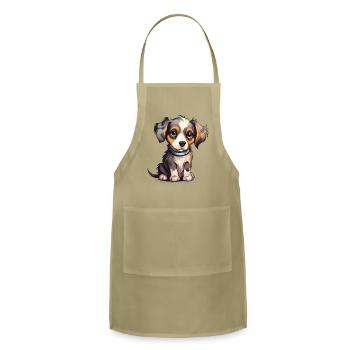 Cute Dog - Adjustable Apron - khaki - Front