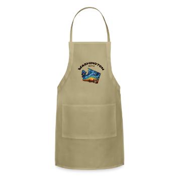 Washington Wildlife - space needle - Adjustable Apron - khaki - Front