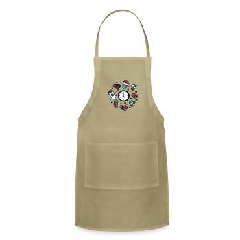 coffee, corgi drawing, buy corgi drawing, purchase - Adjustable Apron - khaki - Front