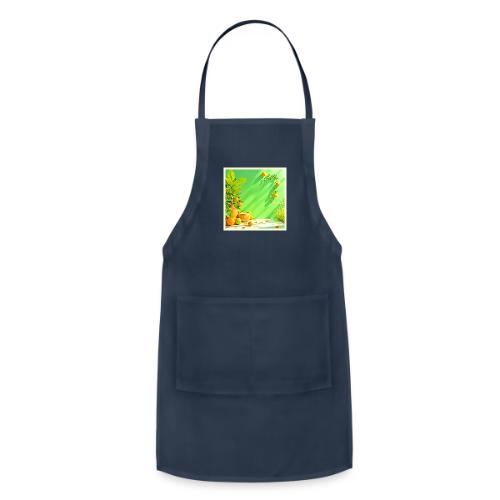 Vibrant Orange Green Still Life Design - Adjustable Apron