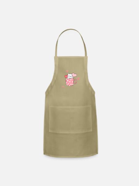 A cat in love - Adjustable Apron - khaki