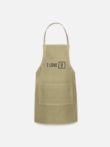 I Love You, Symbolizes uranium. - Adjustable Apron - khaki