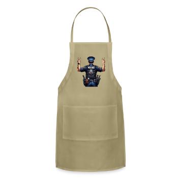 Policeman Pride & Honor - Law Keeper Design - Adjustable Apron - khaki - Front