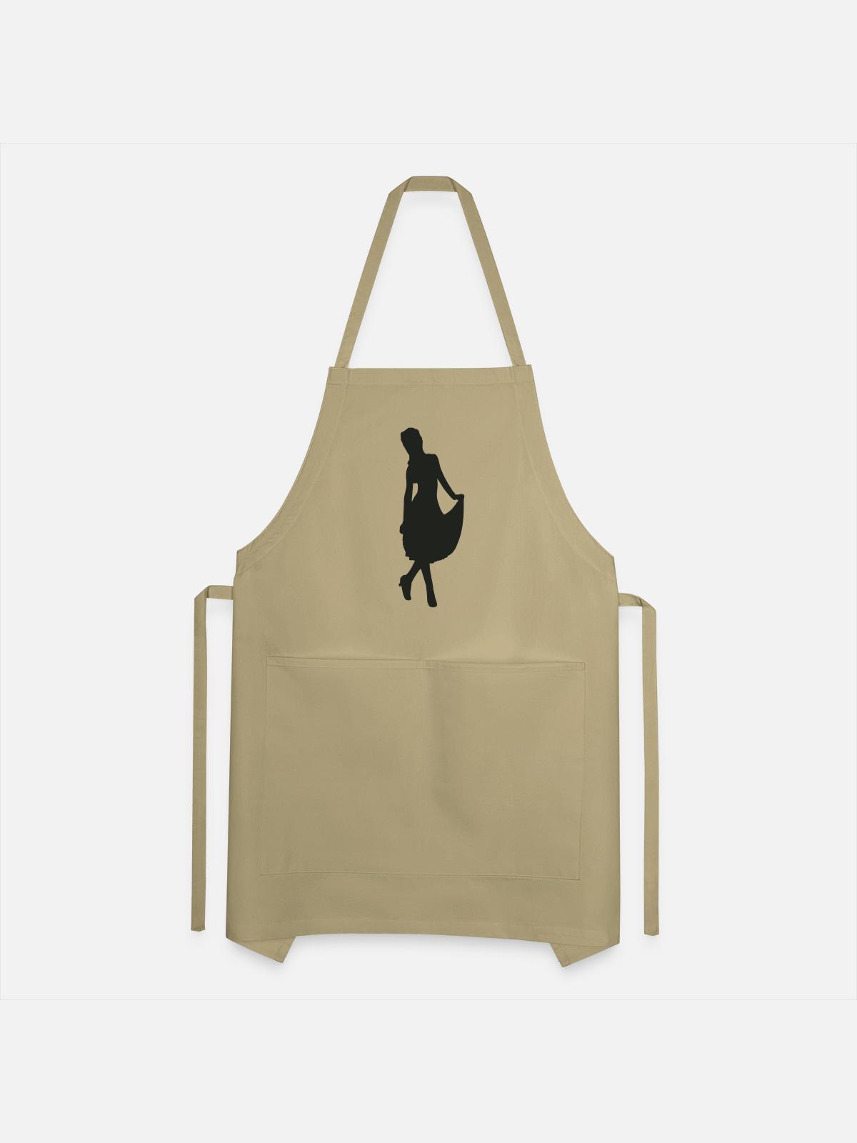 Lady in dress - Adjustable Apron - khaki - Front