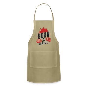 Born to Grill yellow - Adjustable Apron - khaki - Front