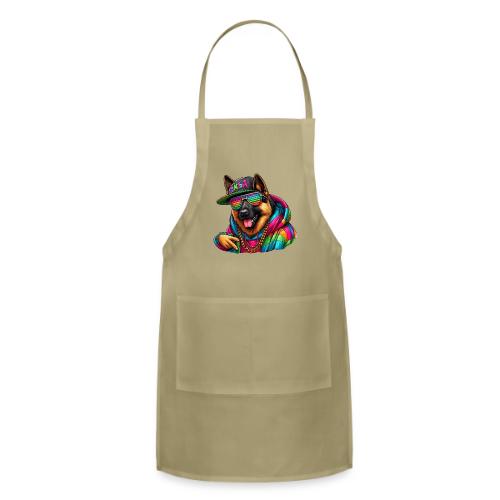 German Shepherd Wearing Rainbow Sunglasses - Adjustable Apron