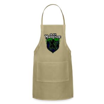 Clan MacKenzie Scottish Tartan Rampant Lion Celtic - Adjustable Apron - khaki - Front