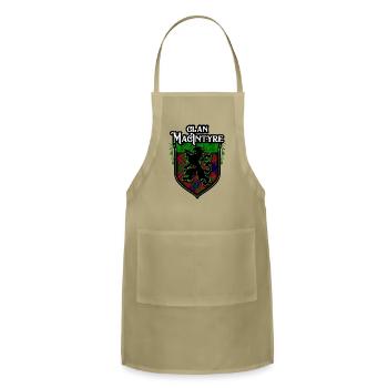 Clan MacIntyre Scottish Tartan Rampant Lion Celtic - Adjustable Apron - khaki - Front