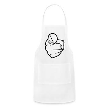 Index Finger, pointing - Adjustable Apron - white - Front - Julia (174cm)
