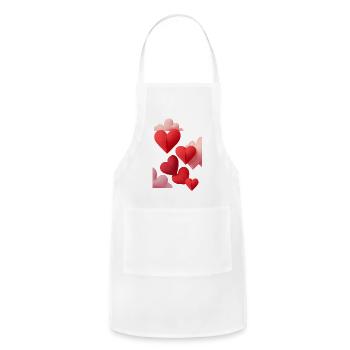 Floating hearts of love  - Adjustable Apron - white - Front - Julia (174cm)