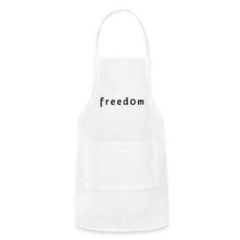 Freedom Distressed Wordmark Tee - Adjustable Apron - white - Front - Julia (174cm)