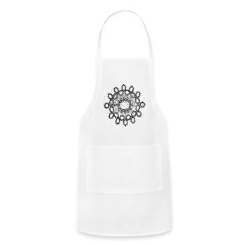 Ornate Fractal Lace Mandala - Adjustable Apron - white - Front - Julia (174cm)