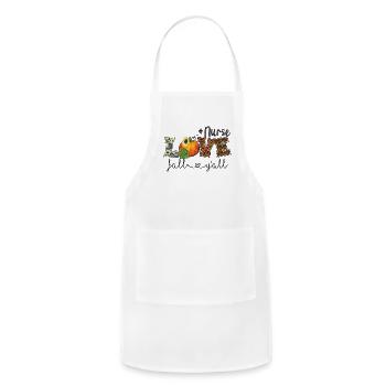 Love Fall Y'all Thanksgiving Apparel - Adjustable Apron - white - Front - Julia (174cm)