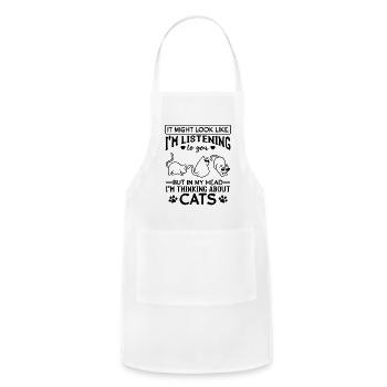 Cat Owner Cat Lover Cute Cats I Cat Lover - Adjustable Apron - white - Front - Julia (174cm)
