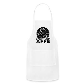 Affen Schimpanse Orang-Utan Affe - Cooler Alter Af - Adjustable Apron - white - Front - Julia (174cm)
