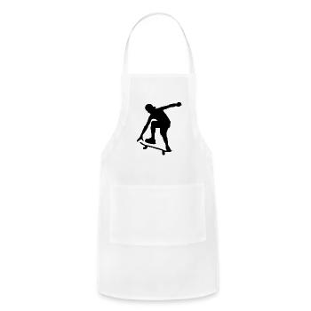 skater silhouette - Adjustable Apron - white - Front - Julia (174cm)