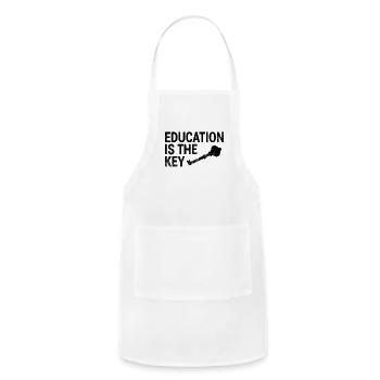 Education is the key - Adjustable Apron - white - Front - Julia (174cm)